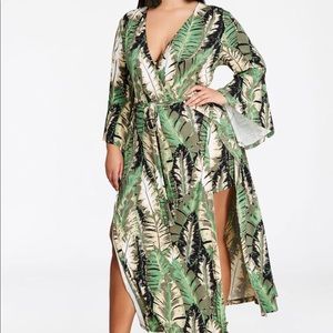 PALM PRINT MAXI SKIRT ROMPER sexy❤️